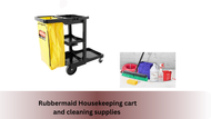 Rubbermaid Housekeeping cart and cleaning supplies 