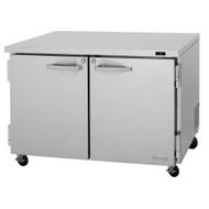 Stainless Steel Two Door Work Top Freezer