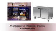 An undercounter refrigerator provides a smart solution