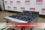 Estufa de 4 quemadores en mostrador