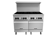 Commercial 8 Burner Gas Range with 2 Standard Ovens