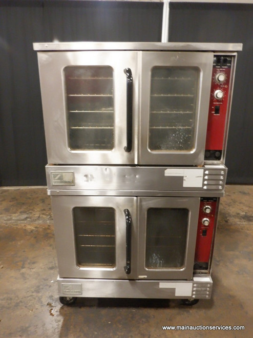 SOUTHBEND GAS DOUBLE STACK CONVECTION OVEN WITH CASTERS NO WARRANTY MANUFACTURER