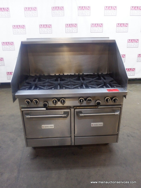 GARLAND 48" GAS 8 BURNERS DOUBLE OVEN STOVE NO WARRANTY MANUFACTURER