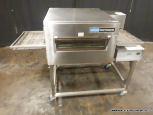 Used Lincoln Impinger gas conveyor pizza oven – [front view]