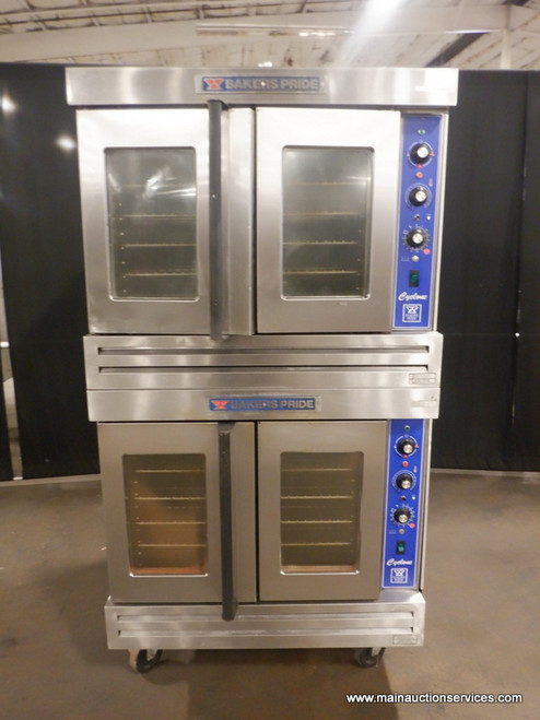 BAKERS PRIDE ELECTRIC DOUBLE STACK CONVECTION OVEN WITH CASTERS