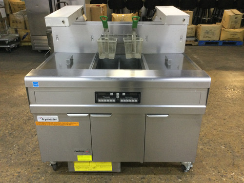 New! Frymaster 47” Gas One Bay Deep Fryer With 2 Dump Station/Filtration System W/Casters