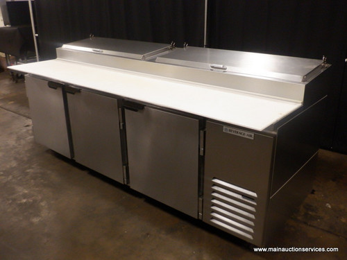 BEVERAGE AIR 93" 3 DOOR PIZZA PREP TABLE WITH CASTERS (MF-2020)