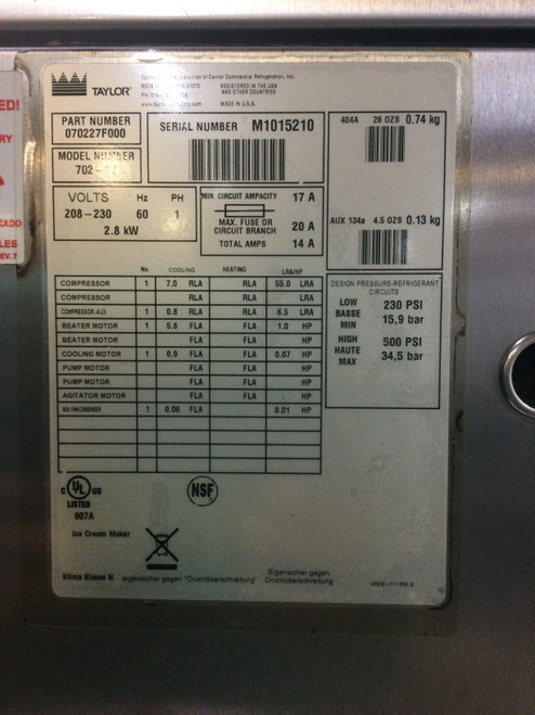 Nice! Taylor Soft Serve Ice Cream Machine