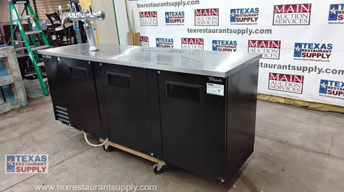 True 90" 3 Back Bar Bottle Cooker with Draft Beer Dispenser