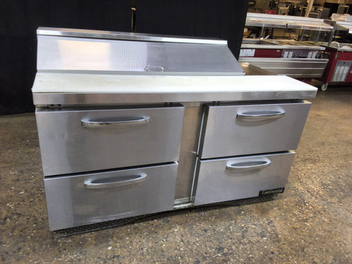 CONTINENTAL 60" 4-DRAWER SANDWICH SALAD PREP TABLE WITH CASTERS