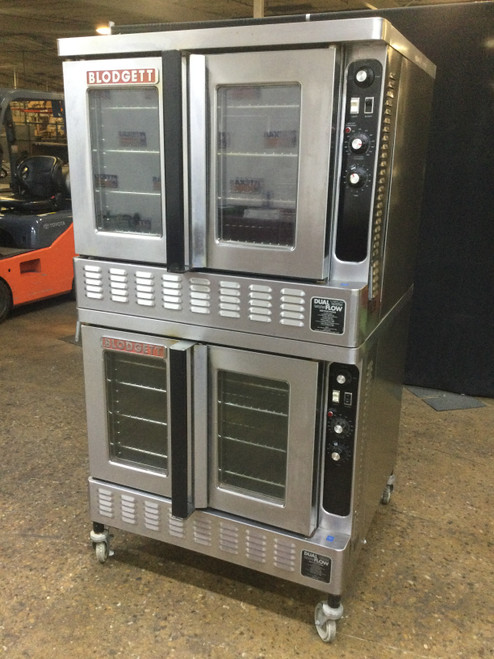 NICE BLODGETT GAS DOUBLE STACK CONVECTION OVEN WITH CASTERS