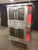 BAKERS PRIDE ELECTRIC DOUBLE STACK CONVECTION OVEN WITH CASTERS NO WARRANTY MANUFACTURER