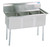 BK Stainless Steel 3-Compartment Sink, No Drainboards 16X20X12D Bowls