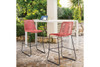 Shasta Outdoor Stackable Bar Stool (Set of 2)|brick_red lifestyle