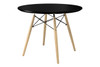 Eiffel Black Round Dining Table (Large)|black___natural
