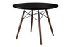 Eiffel Black Round Dining Table (Large)|black___walnut