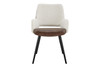 Desi Arm Chair|ivory_fabric___brown_leatherette___black