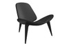 Hans Wegner Shell Chair|ash_black___ink_black_leather
