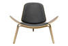 Hans Wegner Shell Chair|walnut___ink_black_leather