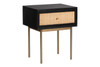 Hudson 1-Drawer Nightstand|black