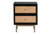 Hudson 2-Drawer Nightstand|black