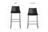 Kent Bar Stool (Set of 2)|black___gold_stitching