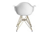 Molded Fiberglass Armchair (Brass)|matte_white