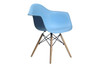 Molded Plastic Armchair with Wood Legs (Set of 2)|matte_blue___natural_legs