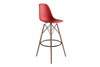 Molded Plastic Bar Stool with Wood Legs (Set of 2)|matte_red___natural