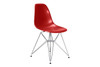 Molded Plastic Eiffel Side Chair (Set of 2)|red