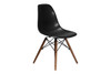 Molded Plastic Side Chair with Wood Legs (Set of 2)|black___walnut