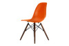 Molded Plastic Side Chair with Wood Legs (Set of 2)|orange___walnut