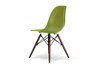 Molded Plastic Side Chair with Wood Legs (Set of 2)|green___walnut