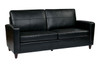 Bonded Leather Sofa with Espresso Finish Legs|black