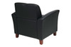 Bonded Leather Breeze Club Chair with Cherry Finish Legs|black