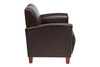 Bonded Leather Breeze Club Chair with Cherry Finish Legs|mocha