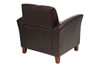 Bonded Leather Breeze Club Chair with Cherry Finish Legs|mocha
