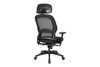 Professional Deluxe Black Breathable Mesh Back Chair|black_leather