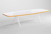 Kayak Boat Shaped Conference Table|120in___white_and_tangerine___not_included