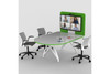 TeleMeet Connect Conference Table with Media Panel|60in___white_and_scale_green___not_included