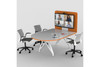 TeleMeet Connect Conference Table with Media Panel|60in___white_and_tangerine___not_included