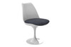 Sierra Pedestal Side Chair|glossy_white___graphite_grey