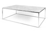 Gleam Rectangular Coffee Table|white_marble___chrome