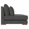 Brooklyn Armless Sofa shown in Bebop Grade, Shade Fabric w/ Walnut Legs (Matching Accent Pillows Sold Seperately)