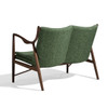 Finn Juhl 45 Easy Loveseat (Natural American Walnut / Fern Green)