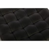 Florence Tufted Leather Stool (Black Leather)