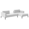 Genesis Sectional shown in White Leather w/ Wenge Legs