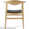 Hans Wegner Cow Horn Chair (Natural American Maple / Black Leather)