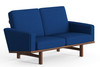 Hans Wegner GE-236 Loveseat|american_walnut___natural|gabriel_of_denmark__medium_blue