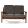 Hans Wegner Plank 2 Seater Sofa (Natural American Walnut / Moon Grey Fabric)